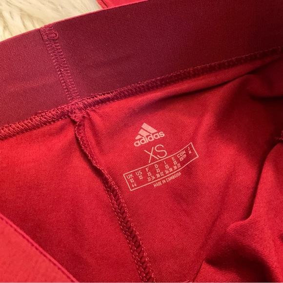 Adidas 3 Stripe Leggings / Tights - NWT - Size XS - Collegiate Burgundy - Picture 9 of 12